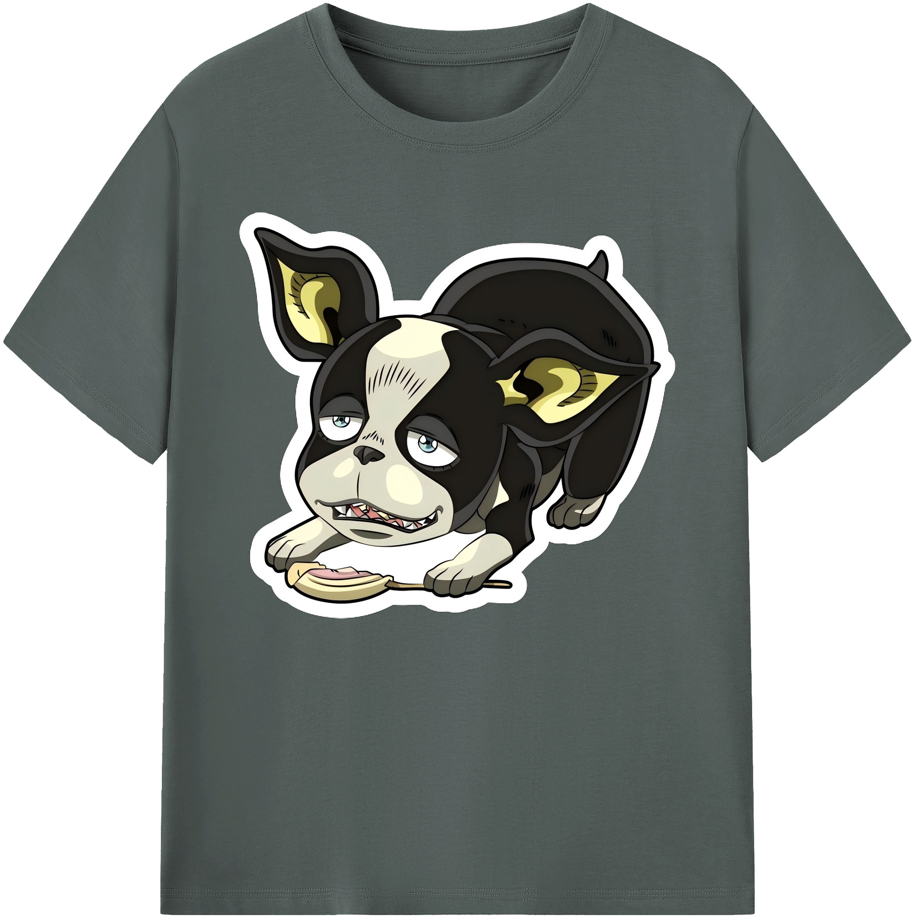 （画像用） ジョジョの奇妙な冒険 イギー JoJo's Bizarre Adventure Iggy 綿100％ メンズ半袖Tシャツ｜肌触りやわらか＆通気性